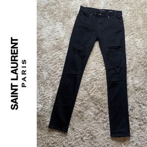 Saint Laurent Distressed Skinny Jeans